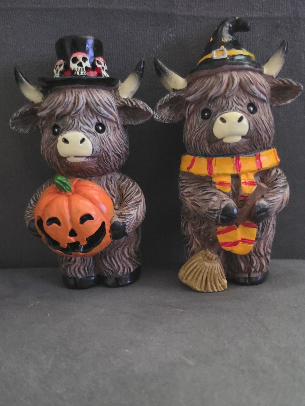 Halloween Highland Cow Figurine Set B